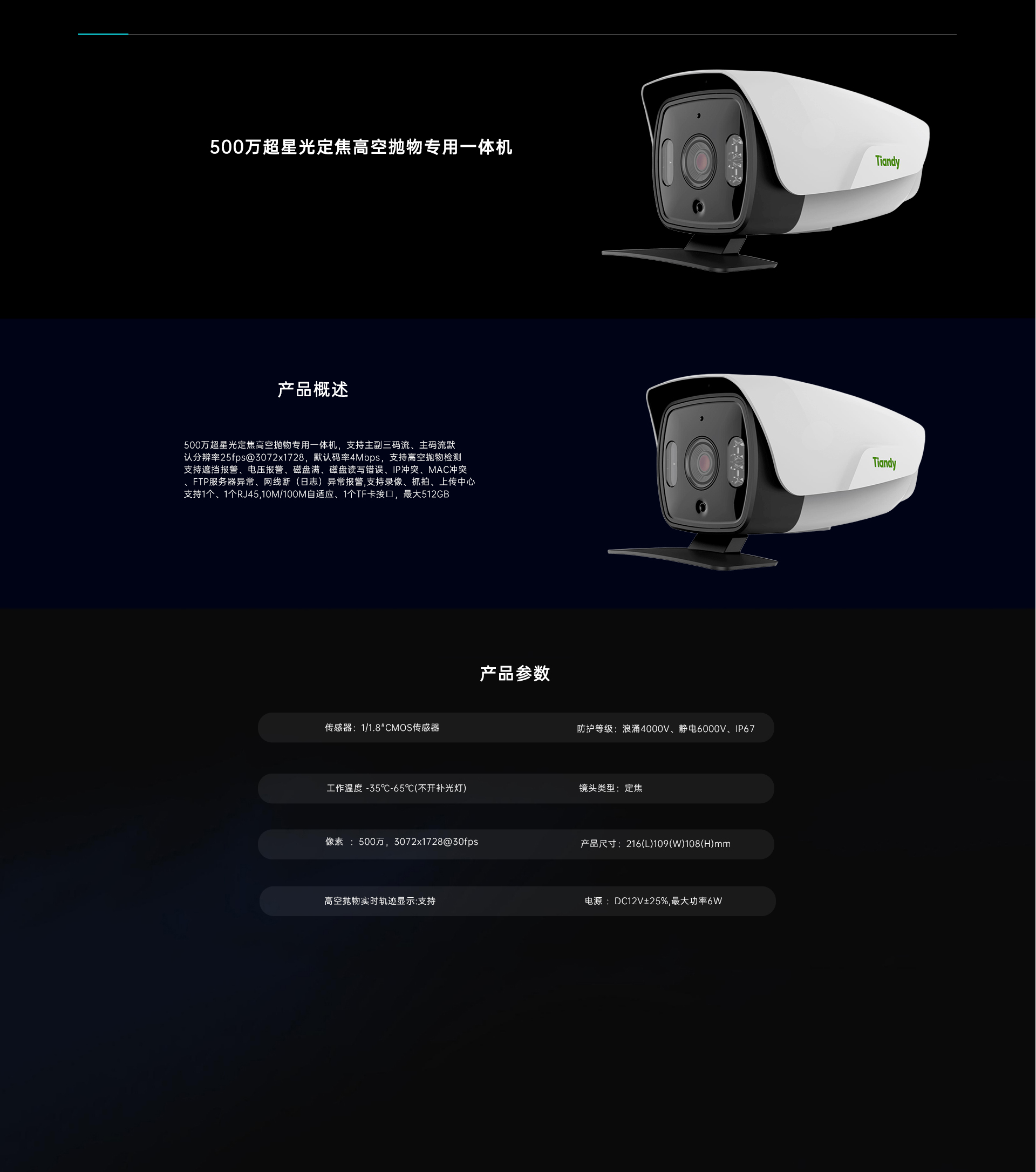 高空拋物檢測攝像機(jī)